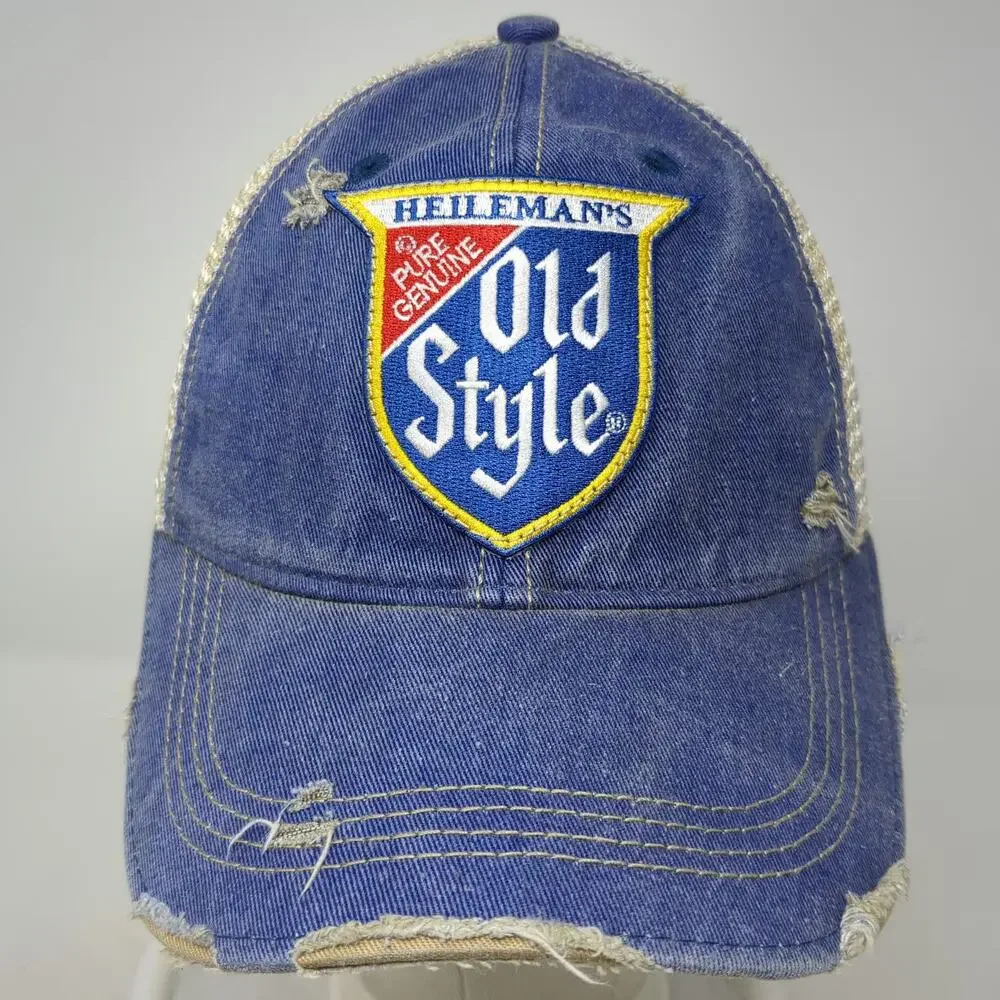 Headmost Heileman Old Style Beer Blue One Size Trucker Hat Mesh Snapback Logo